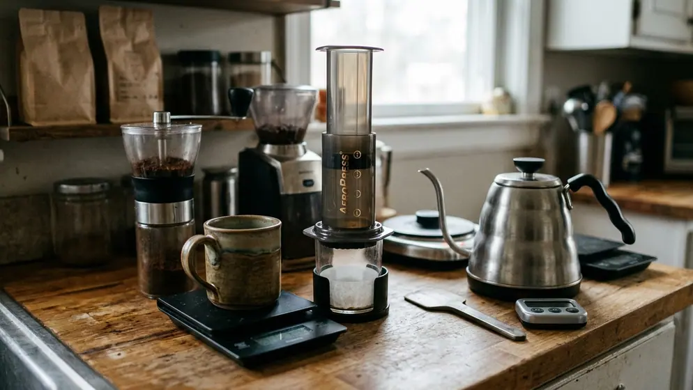 Image showing aeropress setup