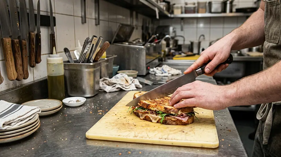 Image showing cafe sandwich cut